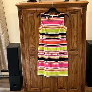 Colorful Striped Sleeveless Dress Size 8